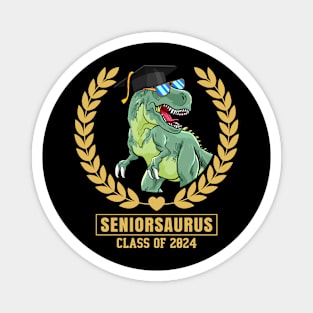 Class of 2024 Senior T Rex Funny Seniorsaurus Seniors 2024 Magnet